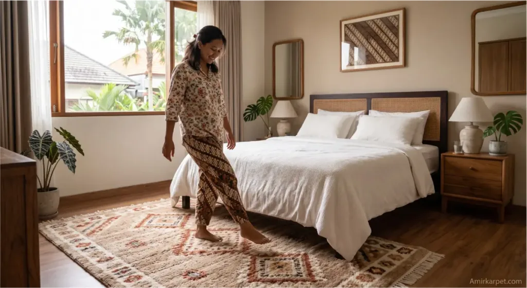 Karpet kamar tidur modern yang nyaman untuk rumah minimalis di Indonesia