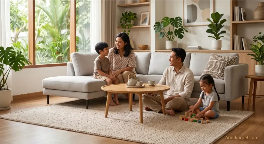 Karpet ruang tamu minimalis modern 2026 untuk rumah Indonesia