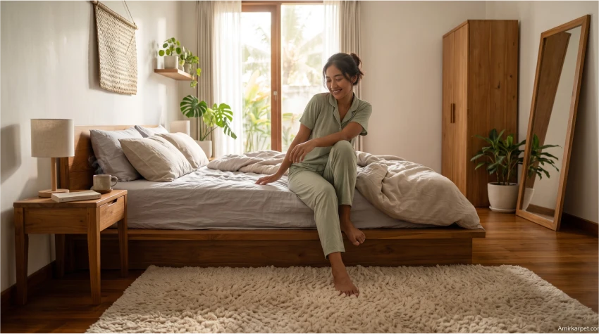 Karpet kamar tidur minimalis berkualitas untuk rumah modern Indonesia.
