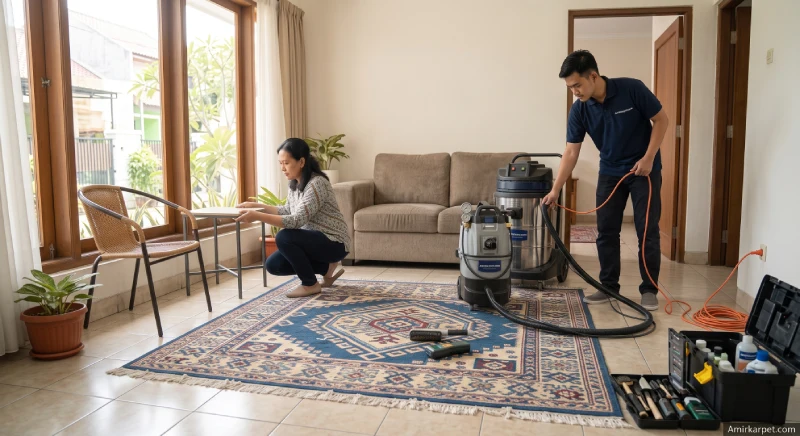 Persiapan sebelum memanggil jasa cuci karpet profesional