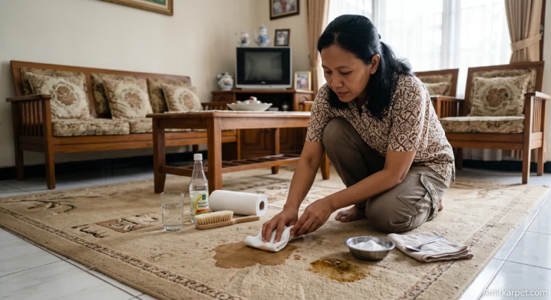 Cara menghilangkan noda karpet berdasarkan jenis noda kopi dan minyak